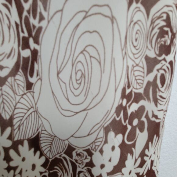 B. Smart V-Neck Brown Cream Floral Dress Size 6 - Picture 8 of 11